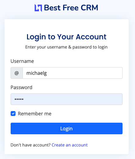 Login in to CRM